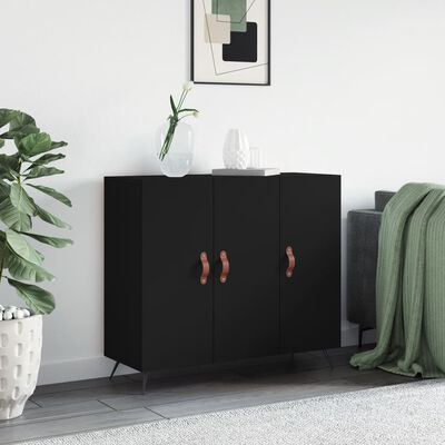 vidaXL Ντουλάπι Μαύρο 90 x 34 x 80 εκ. από Επεξεργασμένο Ξύλο