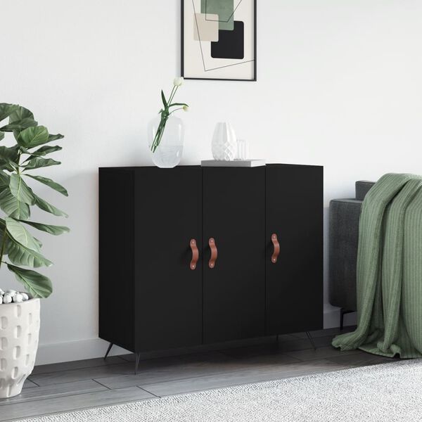 vidaXL Ντουλάπι Μαύρο 90 x 34 x 80 εκ. από Επεξεργασμένο Ξύλο