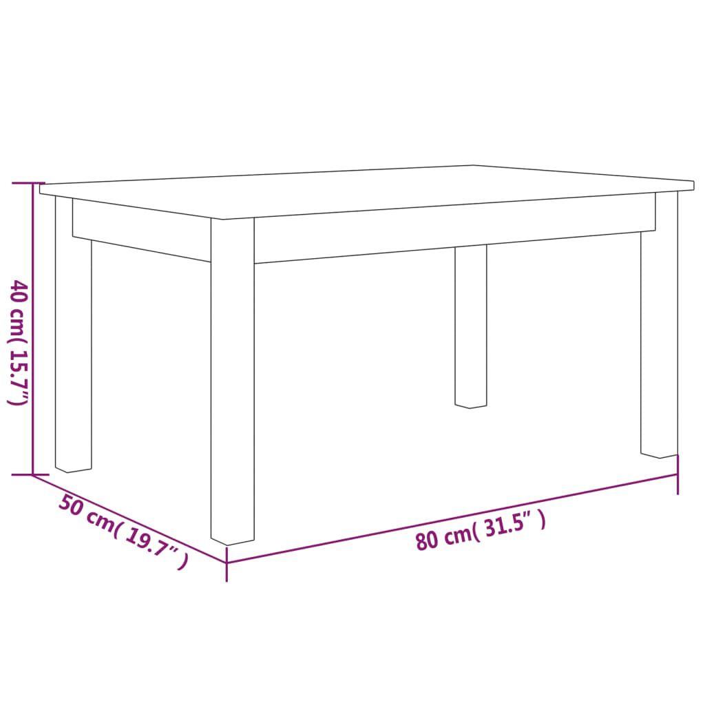 vidaXL Τραπεζάκι Σαλονιού Καφέ Μελί 80x50x40 εκ. Μασίφ Ξύλο Πεύκου