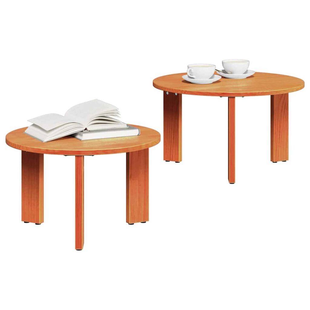 vidaXL Τραπεζάκι σαλονιού 2 pcs Καφέ κεριού 47.5 x 47.5 x 27 εκ.