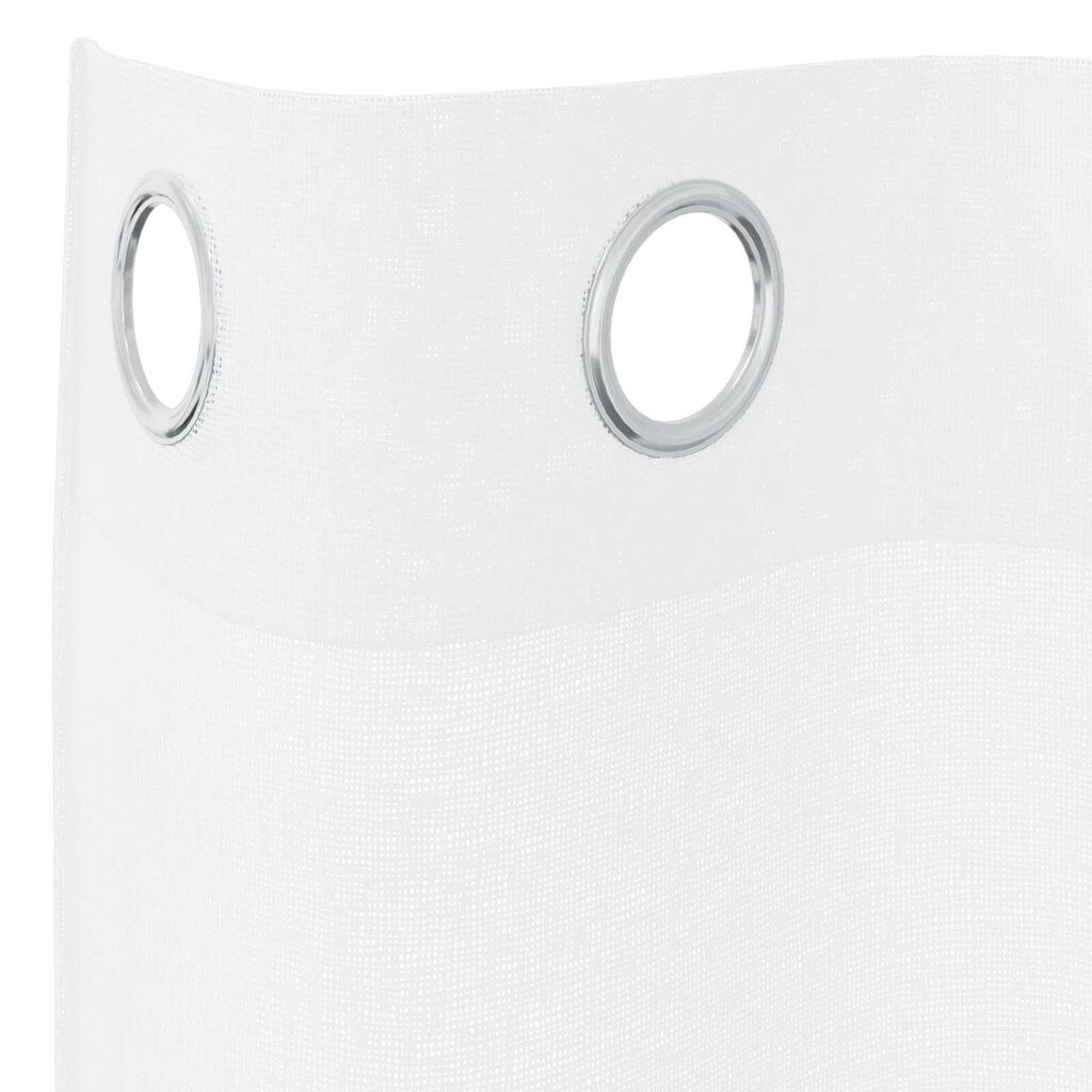 vidaXL Κουρτίνες με κουρτίνες 2 pcs Λευκό 140 x 225 cm Πολυεστέρας