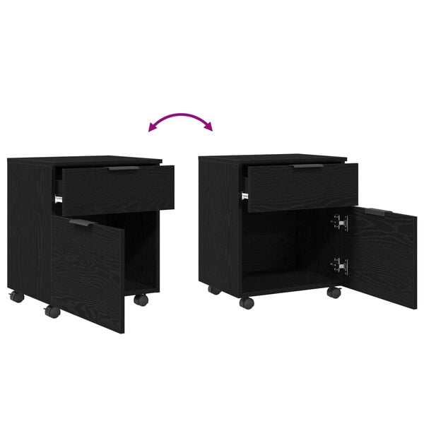 vidaXL Ντουλάπα Αρχείων Μαύρη δρυς 45 x 38 x 54 εκ Επεξεργασμένο ξύλο