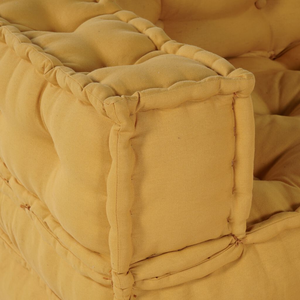 vidaXL Modular Pouffes 4 κομμάτια Κίτρινο Υφασμάτινο