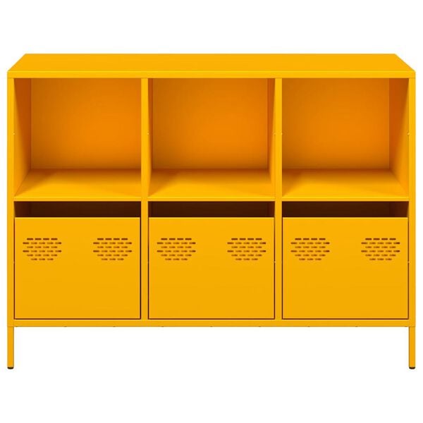 vidaXL Ντουλάπι Μουσταρδί 101,5x39x73,5 εκ. από Χάλυβα Ψυχρής Έλασης