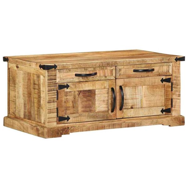 vidaXL Τραπεζάκι Σαλονιού 90x50x40 εκ. Μασίφ Ξύλο Ρουστίκ Μάνγκο