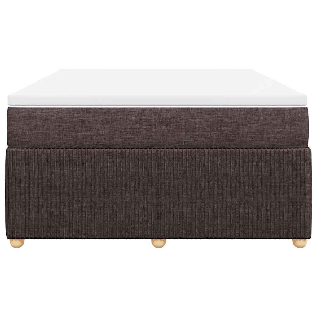 vidaXL Κρεβάτι Boxspring με Στρώμα Σκούρο Καφέ 160x200 εκ Υφασμάτινο