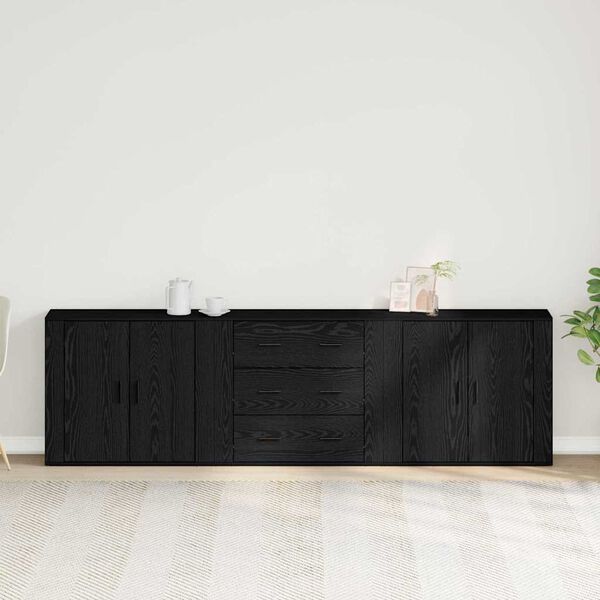 vidaXL Μπουφές Μαύρη δρυς 240 x 33 x 70 εκ. Επεξεργασμένο ξύλο