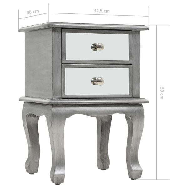 vidaXL Κομοδίνο Καθρέφτης 34,5 x 30 x 50 εκ. από MDF και Γυαλί