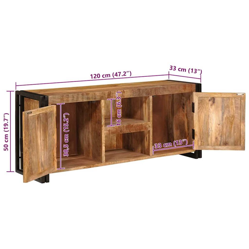 vidaXL Ντουλάπι TV Πολύχρωμο 120 x 30 x 50 cm Μασίφ ανακυκλωμένο ξύλο