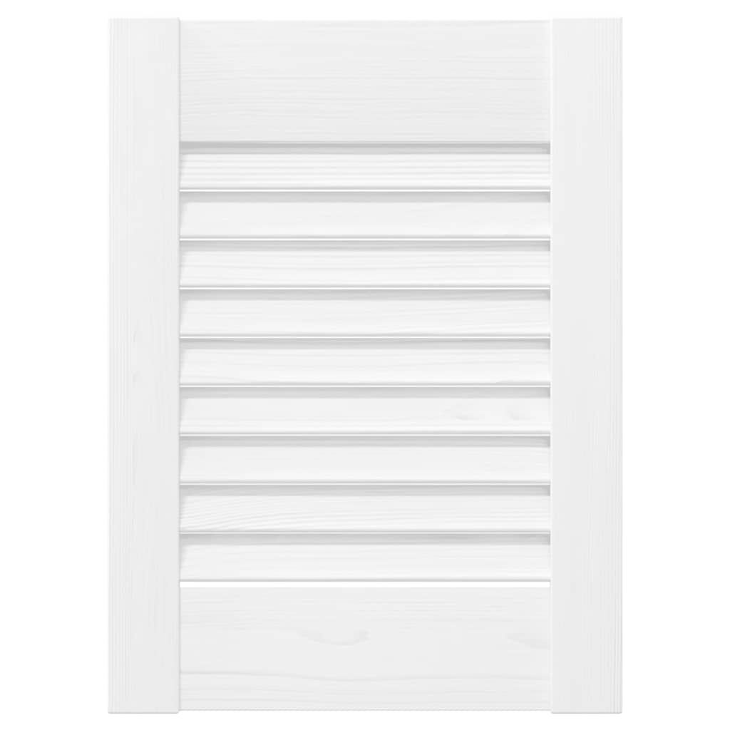 vidaXL Πόρτες ντουλαπιών Louvred Design 2 τεμάχια Λευκό 39,5x29,5 cm