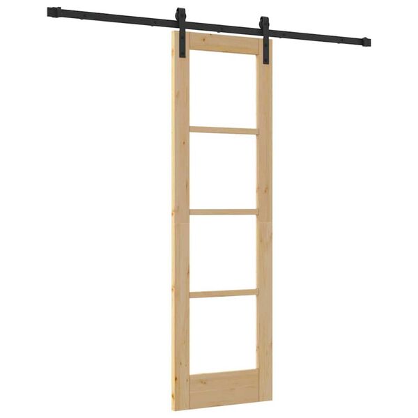 vidaXL Συρόμενη Πόρτα ORKDAL Καφέ 61 x 198.5 εκ. Μασίφ ξύλο πεύκου