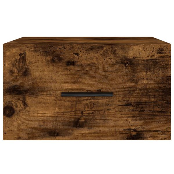 vidaXL Κομοδίνο Επιτοίχιο Καπνιστή Δρυς 35 x 35 x 20 εκ.