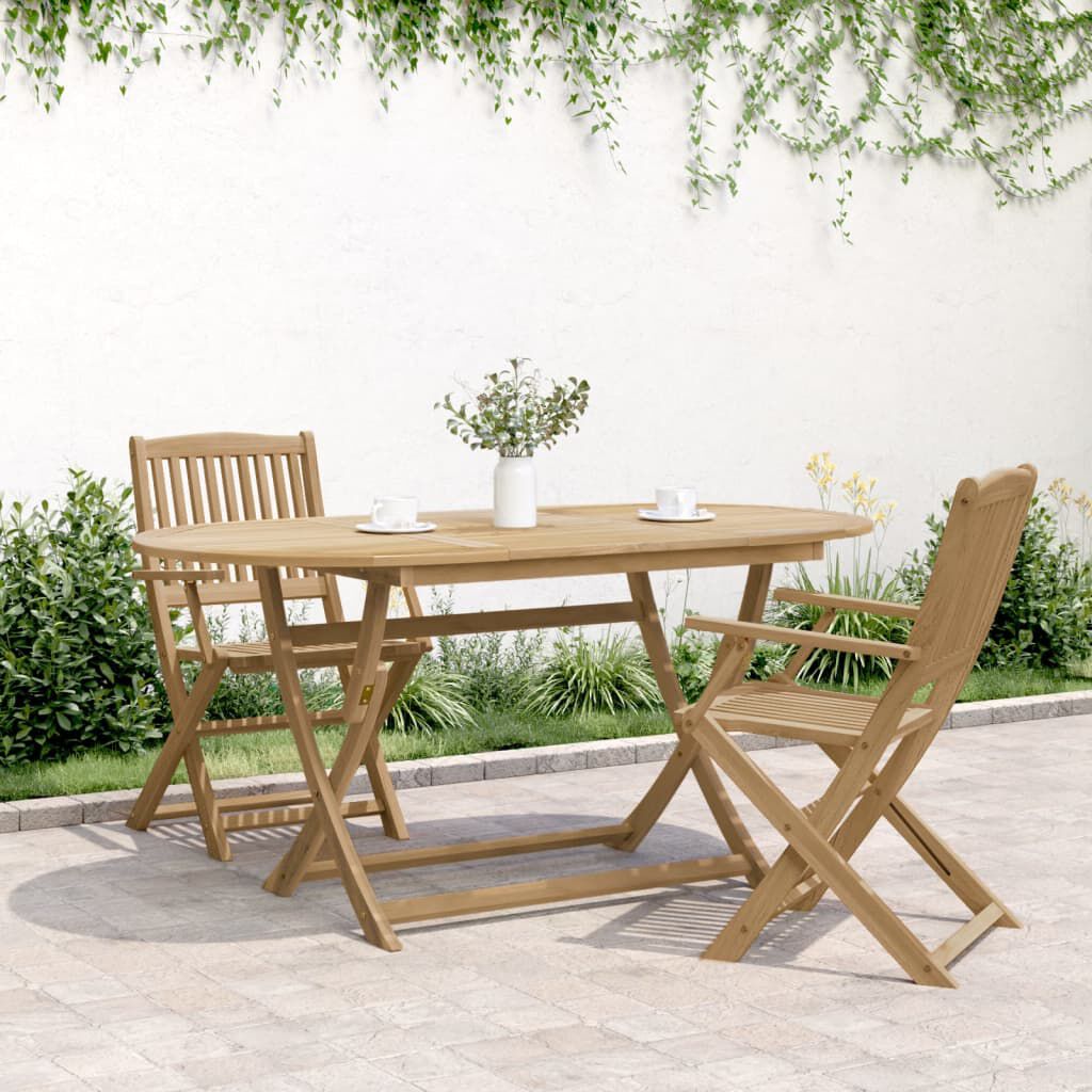 vidaXL Τραπέζι Κήπου Πτυσσόμενο 160x85x75 εκ. Μασίφ Ξύλο Ακακίας