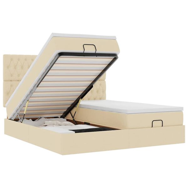 vidaXL &Omicron;&theta;&omega;&mu;&alpha;&nu;&iota;&kappa;ό &kappa;&rho;&epsilon;&beta;ά&tau;&iota; &mu;&epsilon; &sigma;&tau;&rho;ώ&mu;&alpha;&tau;&alpha; &Kappa;&rho;έ&mu;&alpha; 180x200cm ύ&phi;&alpha;&sigma;&mu;&alpha;