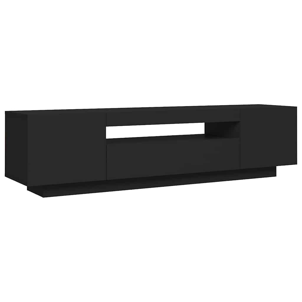 vidaXL Έπιπλο Τηλεόρασης με LED Μαύρο 160x35x40 εκ.