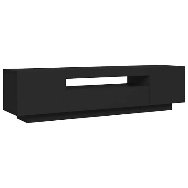 vidaXL Έπιπλο Τηλεόρασης με LED Μαύρο 160x35x40 εκ.
