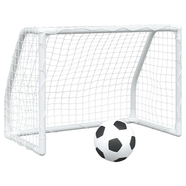 vidaXL Τέρματα Παιδικά 2 Τεμ. Λευκά 64x35x48 εκ. Μεταλλικά με Μπάλα
