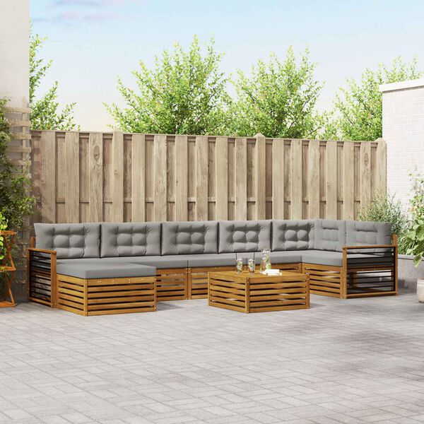 vidaXL &Sigma;&epsilon;&tau; &Kappa;&alpha;&nu;&alpha;&pi;έ 8 pcs &Phi;&upsilon;&sigma;&iota;&kappa;ό &kappa;&alpha;&iota; &Alpha;&nu;&omicron;&iota;&chi;&tau;ό &Gamma;&kappa;&rho;&iota; &Sigma;&tau;&epsilon;&rho;&epsilon;ό &Xi;ύ&lambda;&omicron; &Alpha;&kappa;&alpha;&kappa;ί&alpha;&sigmaf;