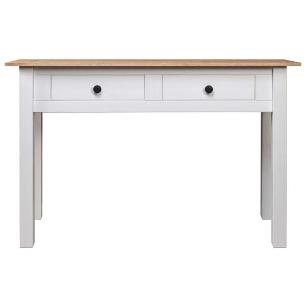 vidaXL Κονσόλα Τραπ. Λευκό 110x40x72 εκ Μασίφ Ξύλο Πεύκου Σειρά Panama