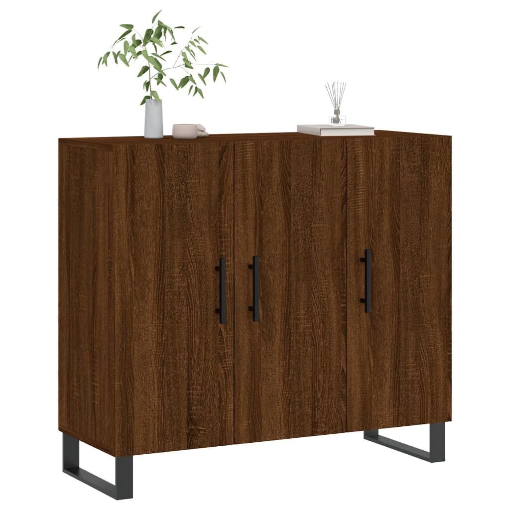 vidaXL Ντουλάπι Καφέ Δρυς 90 x 34 x 80 εκ. από Επεξεργασμένο Ξύλο