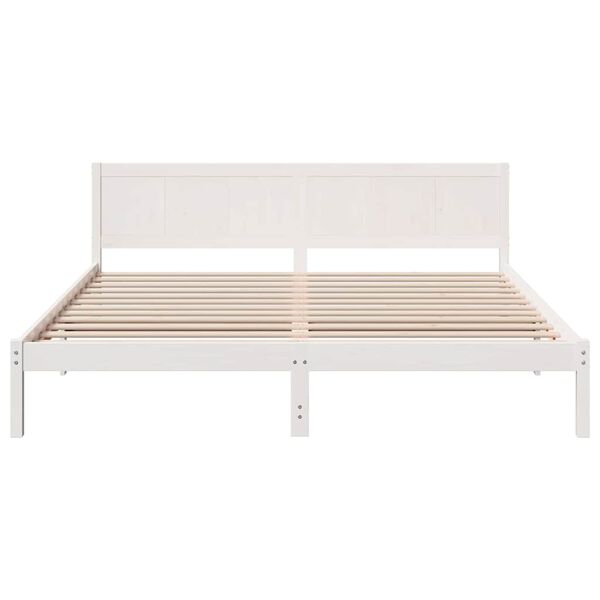 vidaXL Σκελετός Κρεβατιού Λευκό 180 x 200 cm Μασίφ ξύλο πεύκου