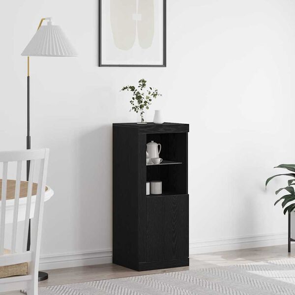 vidaXL Πλαϊνό γραφείο Μαύρο 41 x 37 x 100 εκ Επεξεργασμένο ξύλο