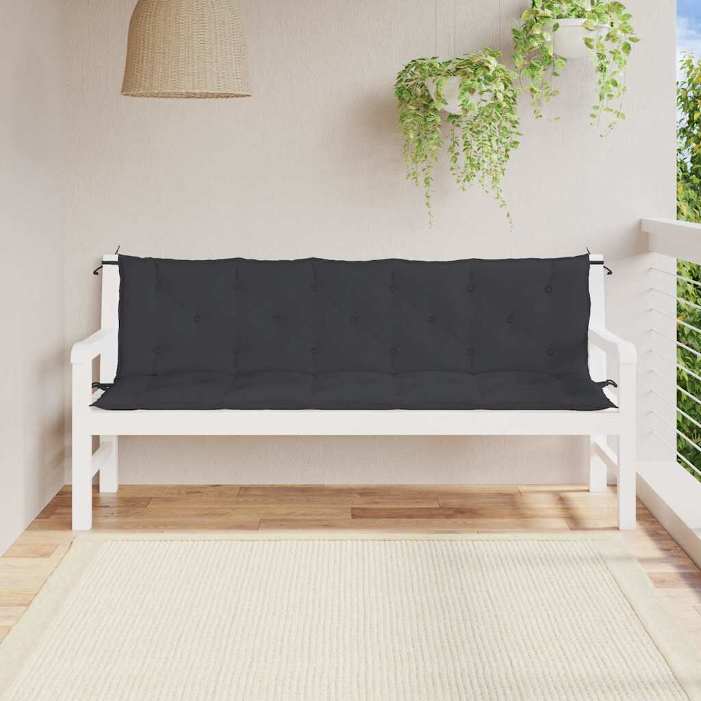 vidaXL Μαξιλάρι Πάγκου Κήπου Μαύρο 180x(50+50)x7 εκ. Ύφασμα Oxford