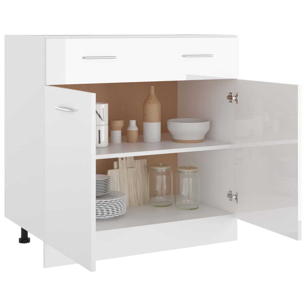 vidaXL Ντουλάπι Νεροχύτη Lyon Γυαλιστερό Λευκό 80x46x81,5εκ.