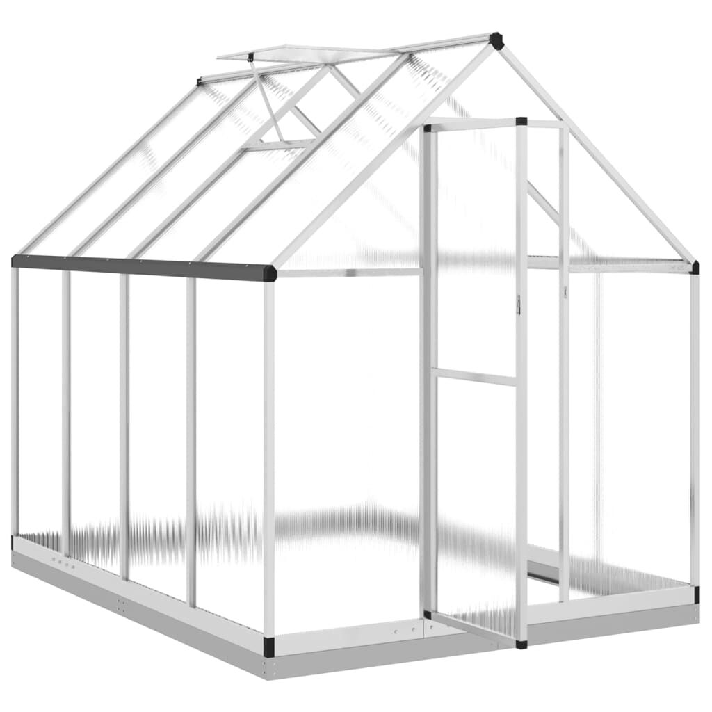 vidaXL Θερμοκήπιο με Πλαίσιο Βάσης Ασημί 224x169x202 εκ. Αλουμινίου