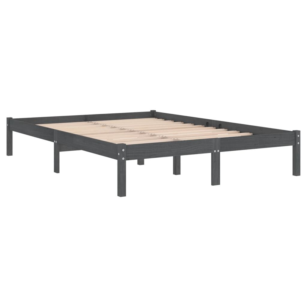 vidaXL Πλαίσιο Κρεβατιού Γκρι 180 x 200 εκ Ξύλο Πεύκου Super King