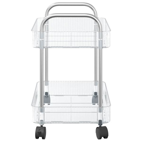 vidaXL Καρότσι αποθήκευσης 2 Επίπεδα Διαφανές 37x28x43,5 εκ. Ακρυλικό