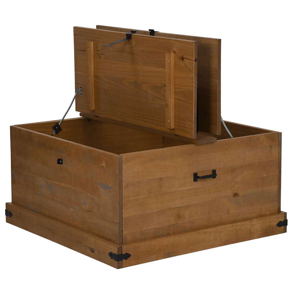 vidaXL Σεντούκι αποθήκευσης HALDEN 91x91x47 cm Ξύλο μασίφ πεύκο