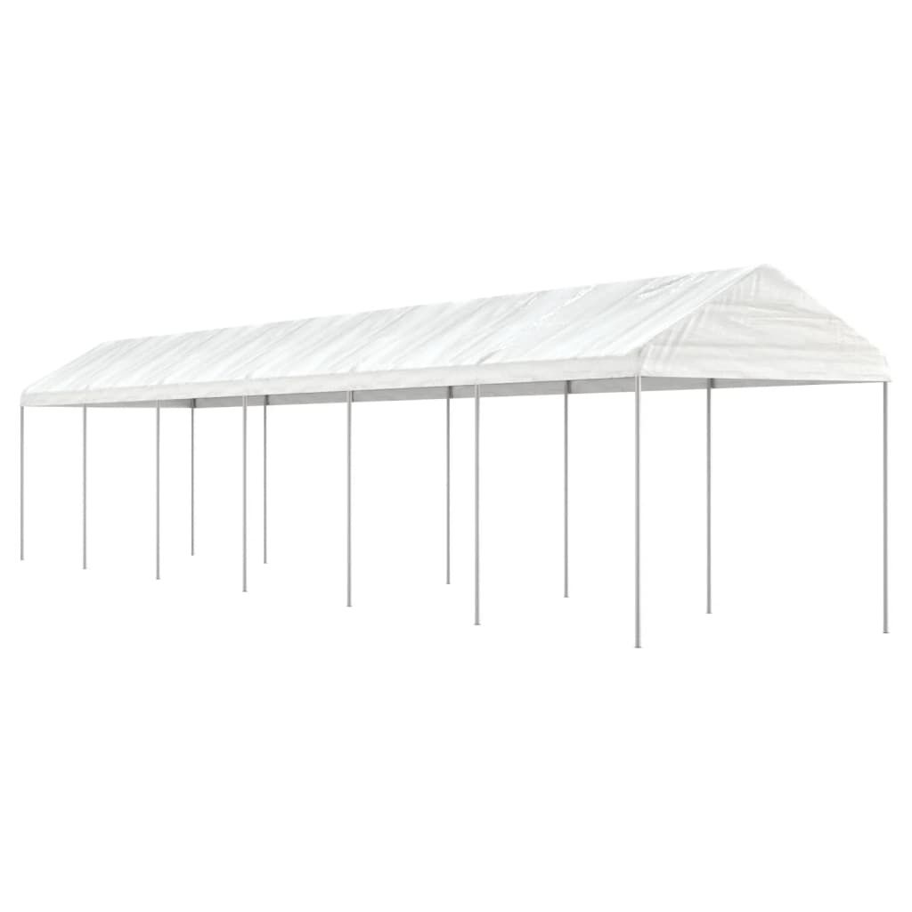 vidaXL Κιόσκι με Τέντα Λευκό 13,38 x 2,28 x 2,69 μ. από Πολυαιθυλένιο