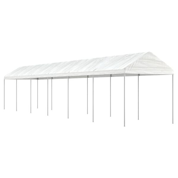 vidaXL Κιόσκι με Τέντα Λευκό 13,38 x 2,28 x 2,69 μ. από Πολυαιθυλένιο