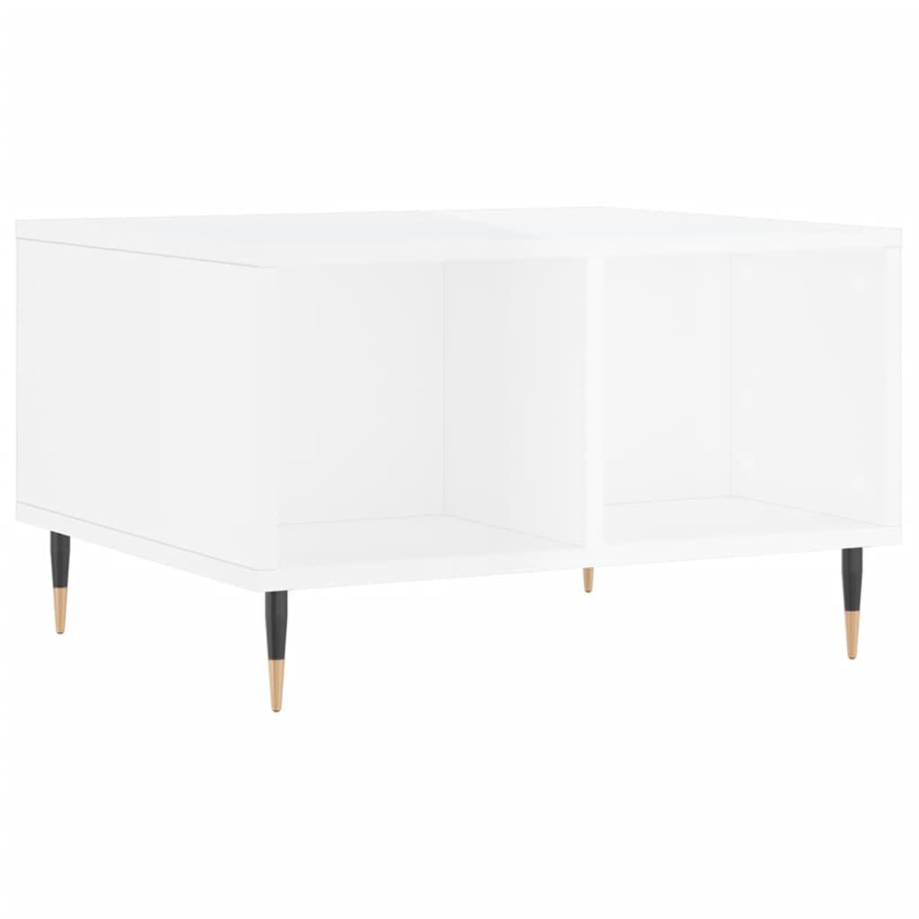 vidaXL Τραπεζάκι Σαλονιού Γυαλ. Λευκό 60x50x36,5 εκ. Επεξεργ. Ξύλο