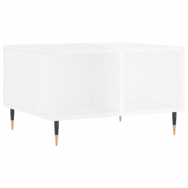 vidaXL Τραπεζάκι Σαλονιού Γυαλ. Λευκό 60x50x36,5 εκ. Επεξεργ. Ξύλο