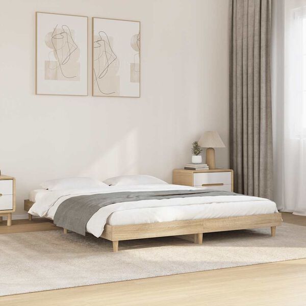 vidaXL Πλαίσιο Κρεβατιού Χωρ. Στρώμα Sonoma Δρυς 140x200εκ. Επ. Ξύλο