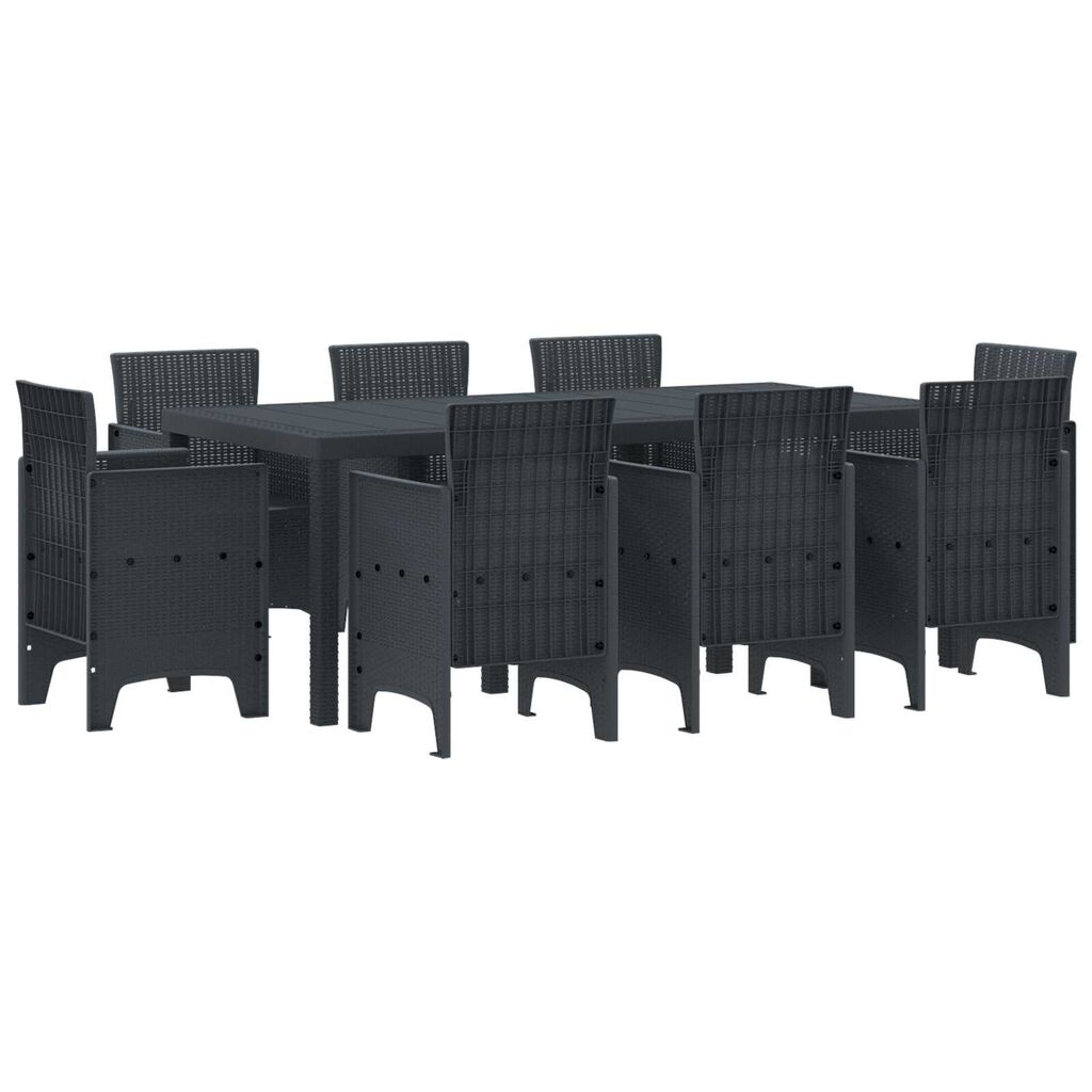 vidaXL Σετ Τραπεζαρίας Κήπου 7 pcs Ανοιχτό γκρι Large Πλαστικό