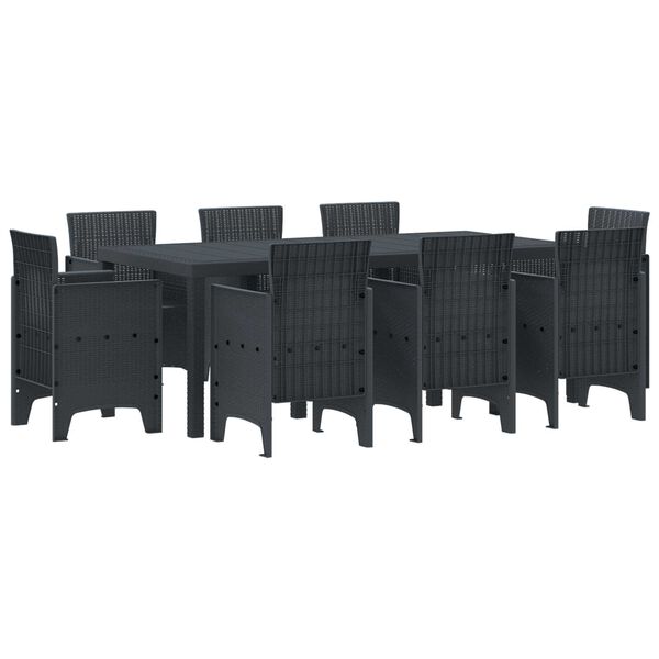 vidaXL Σετ Τραπεζαρίας Κήπου 7 pcs Ανοιχτό γκρι Large Πλαστικό