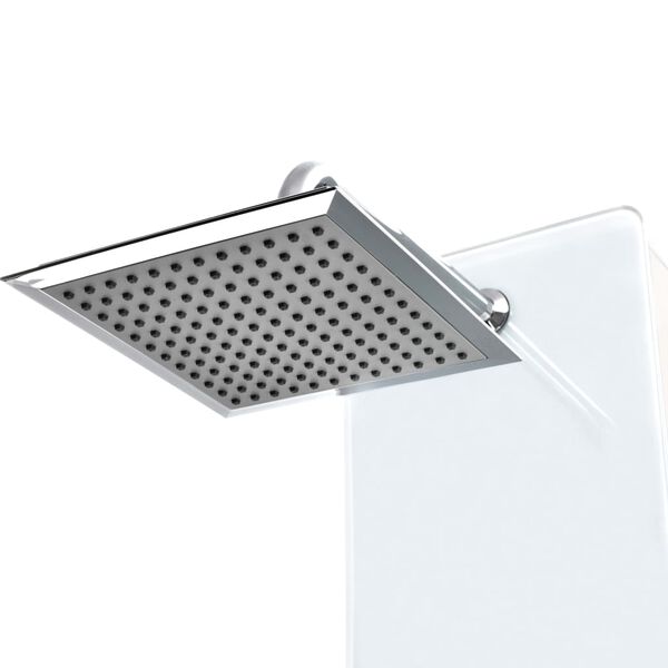 vidaXL Στήλη Ντους Υδρομασάζ Λευκή 25 x 44,6 x 130 εκ. από Γυαλί