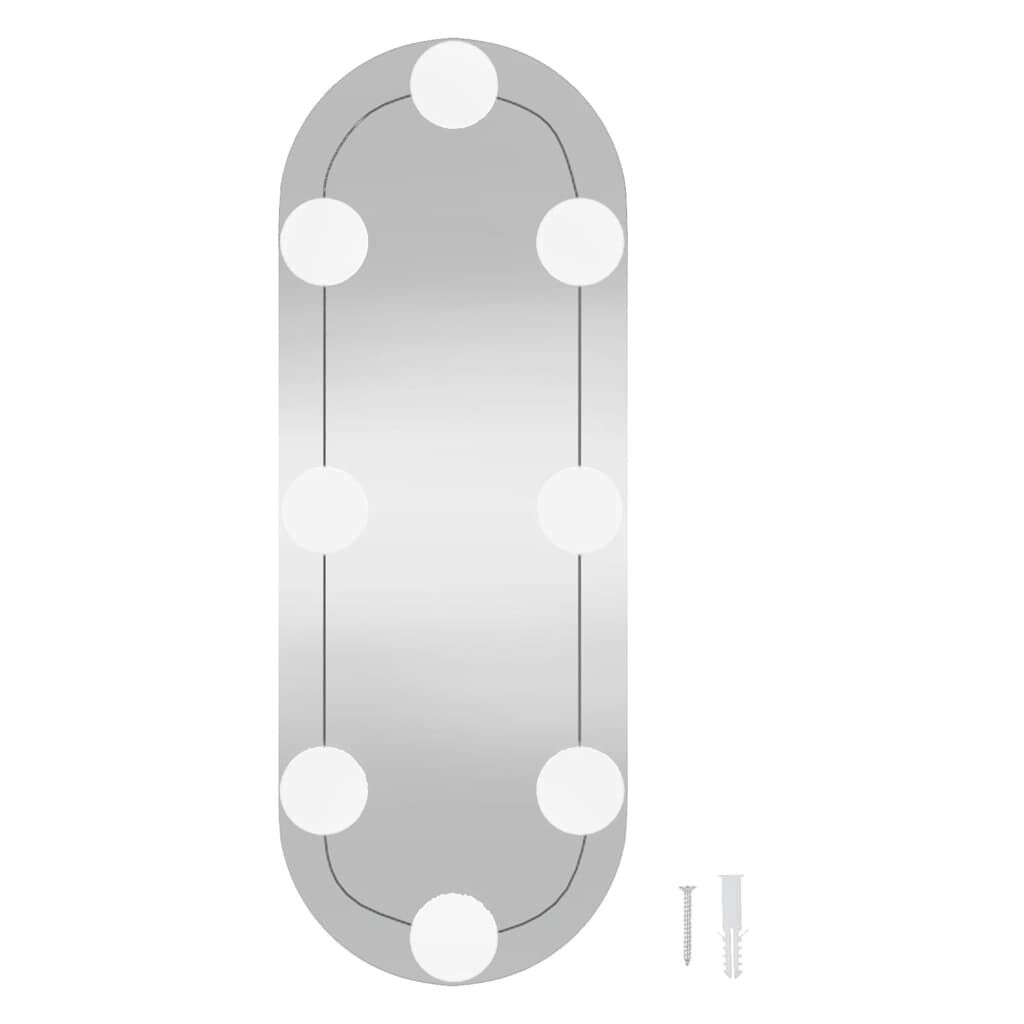 vidaXL Καθρέφτης Τοίχου Οβάλ με Φώτα LED 15x40 εκ. από Γυαλί