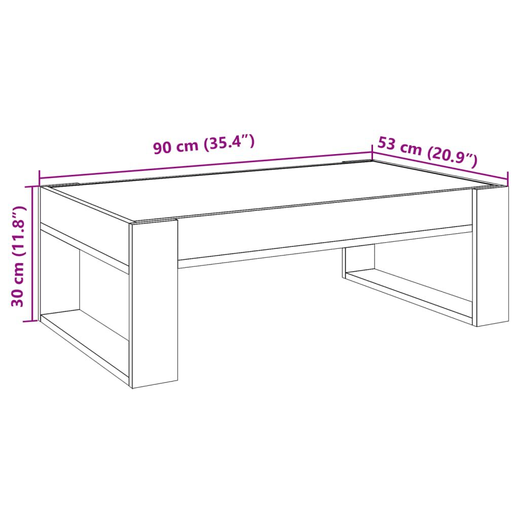 vidaXL Τραπεζάκι Σαλονιού Infinity LED Λευκό 90x53x30 εκ.