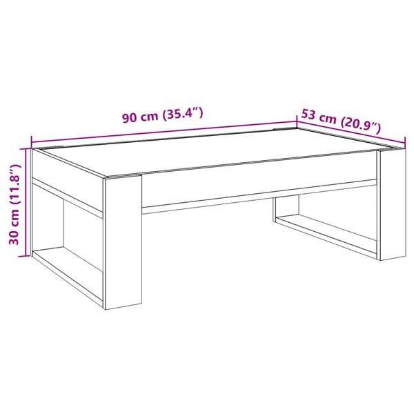 vidaXL Τραπεζάκι Σαλονιού Infinity LED Λευκό 90x53x30 εκ.