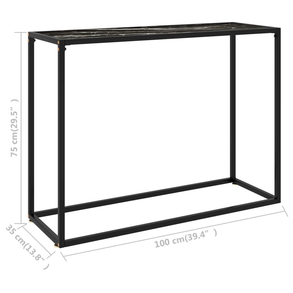 vidaXL Τραπέζι Κονσόλα Μαύρο 100 x 35 x 75 εκ. από Ψημένο Γυαλί