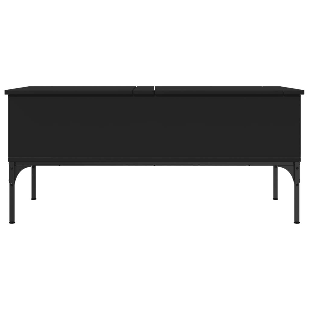 vidaXL Τραπεζάκι Σαλονιού Μαύρο 100x50x45 εκ. Επεξ. Ξύλο & Μέταλλο