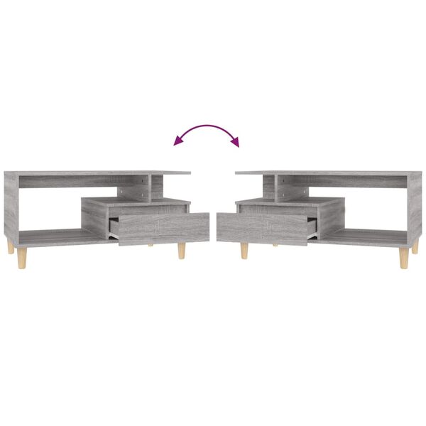 vidaXL Τραπεζάκι Σαλονιού Γκρι Sonoma 90x49x45 εκ.Επεξεργασμένο Ξύλο