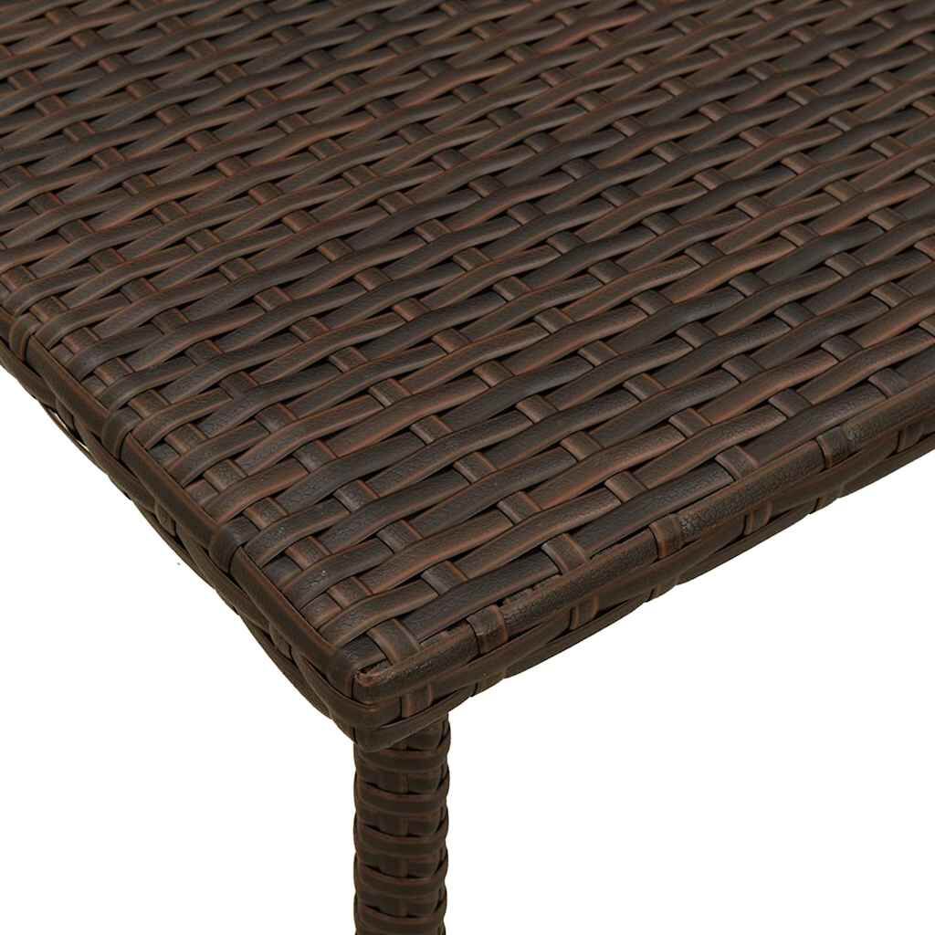 vidaXL Κήπος Τραπέζι καφέ ορθογώνιο καφέ 40x40x37 cm Poly Rattan