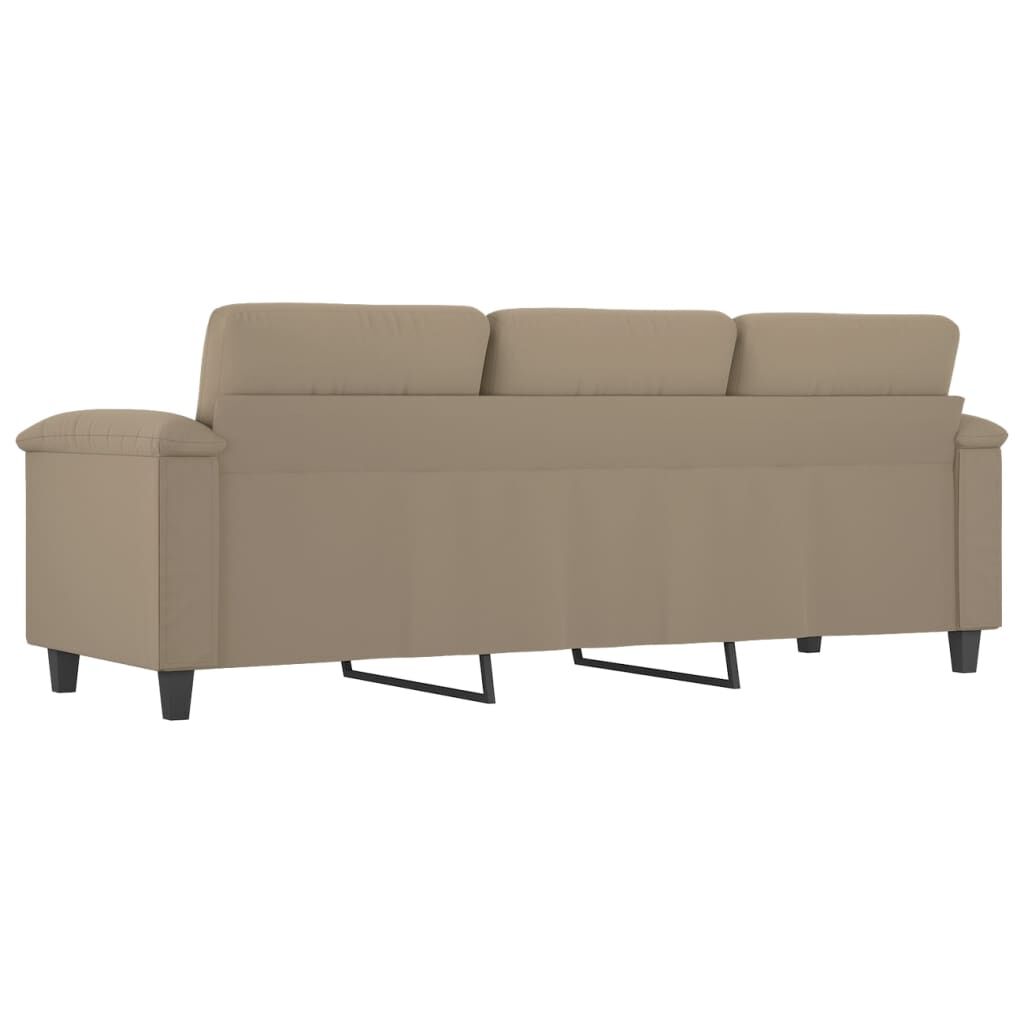 vidaXL Καναπές Τριθέσιος Taupe 180 εκ. Ύφασμα Μακροϊνών