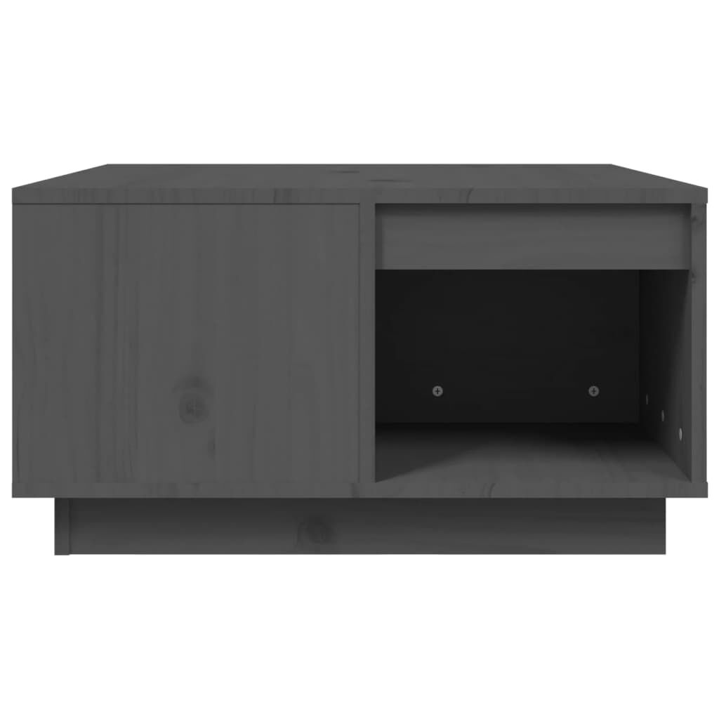vidaXL Τραπεζάκι Σαλονιού Γκρι 60x61x32,5 εκ. από Μασίφ Ξύλο Πεύκου