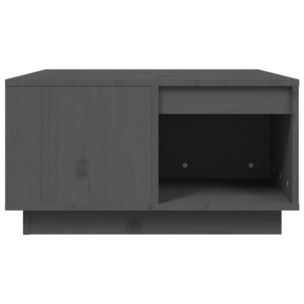 vidaXL Τραπεζάκι Σαλονιού Γκρι 60x61x32,5 εκ. από Μασίφ Ξύλο Πεύκου